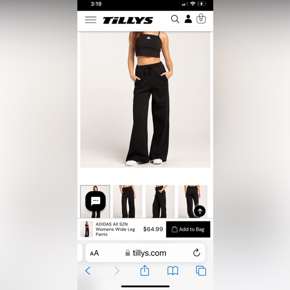 COPY - LADIES ADIDAS WIDE LEG SWEATS - Picture 1 of 8